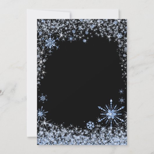 ブルースノーフレーククリスマスホリデーパーティー 招待状 (裏面)