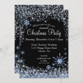 ブルースノーフレーククリスマスホリデーパーティー 招待状 (正面/裏面)