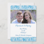 ブルースノーフレーククリスマス写真テンプレート シーズンカード (正面)