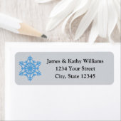 ブルースノーフレーククリスマス差出人住所ラベル ラベル (インサイチュ)