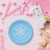 ブルースノーフレーククリスマス紙プレート ペーパープレート (パーティー)
