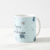 ブルースノーフレーククリスマス コーヒーマグカップ (正面右)
