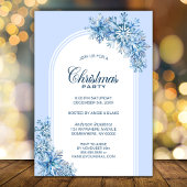 ブルースノーフレークスアーチクリスマスパーティー 招待状