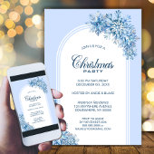 ブルースノーフレークスアーチクリスマスパーティー 招待状
