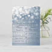 ブルースノーフレークスウィンターブライダルシャワー招待状 招待状 (スタンド正面)
