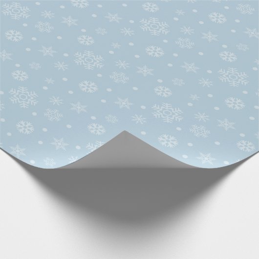 ブルースノーフレークスウィンターホリデークリスマス ラッピングペーパー (角)