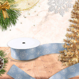 ブルースノーフレークスウィンターホリデーズクリスマス サテンリボン