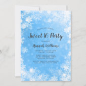 ブルースノーフレークスウィンターワンダーランドスウィート16 招待状 (正面)