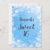 ブルースノーフレークスウィンターワンダーランドスウィート16 招待状 (裏面)