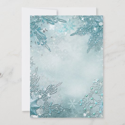 ブルースノーフレークスウィンターワンダーランドホリデーパーティー 招待状 (裏面)