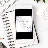 ブルースノーフレークスオンホワイトウィンター婚約パーティ 招待状