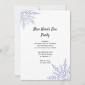 ブルースノーフレークスオンホワイトニューイヤーイブパーティー 招待状 (正面)