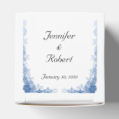 ブルースノーフレークスオンホワイト結婚式の引き出物ボックス フェイバーボックス (上部)