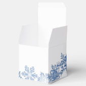 ブルースノーフレークスオンホワイト結婚式の引き出物ボックス フェイバーボックス (オープン)