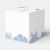 ブルースノーフレークスオンホワイト結婚式の引き出物ボックス フェイバーボックス (裏面サイド)