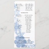 ブルースノーフレークスオンホワイト結婚式 プログラム (裏面)