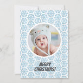 ブルースノーフレークスクリスマスフラットホリデーカード シーズンカード (正面)