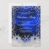 ブルースノーフレークスクリスマスホリデーパーティー 招待状 (正面)