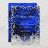 ブルースノーフレークスクリスマスホリデーパーティー 招待状 (正面/裏面)