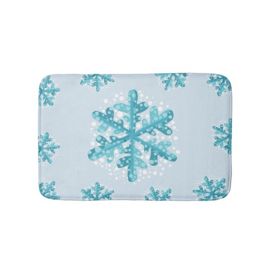 ブルースノーフレークスクリスマス/ウィンタータイムバスマット バスマット (正面)