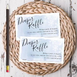 ブルースノーフレークスベビーシャワーラッフルチケット エンクロージャーカード