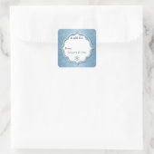 ブルースノーフレークスホリデーギフトラベルステッカー スクエアシール (バッグ)