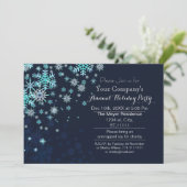 ブルースノーフレークスホリデーパーティー招待状 招待状 (スタンド正面)