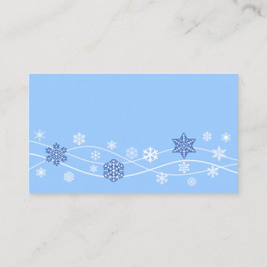 ブルースノーフレークスホリデー座席表 プレイスカード (裏面)