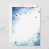 ブルースノーフレークスボーイズ冬ベビーシャワー招待状 招待状 (裏面)