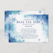 ブルースノーフレークズボーイズベビーシャワーブックベビー  エンクロージャーカード (正面/裏面)