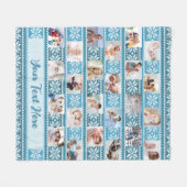 ブルースノーフレークセーター24フォトコラージュ フリースブランケット (正面(横))