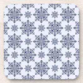 ブルースノーフレークダマスク模様 コースター