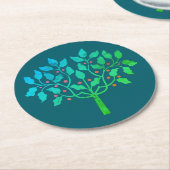 ブルースノーフレークデザイン ラウンドペーパーコースター (アングル)