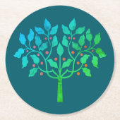 ブルースノーフレークデザイン ラウンドペーパーコースター (正面)