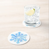 ブルースノーフレークデザイン ラウンドペーパーコースター (インサイチュ)