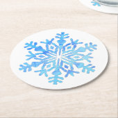 ブルースノーフレークデザイン ラウンドペーパーコースター (アングル)