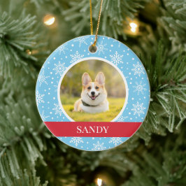 ブルースノーフレークドッグ セラミックオーナメント