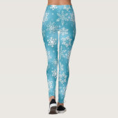 ブルースノーフレークパターンホリデークリスマスレギンス レギンス (裏面)