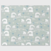 ブルースノーフレークパーソナライズされたキツネニットアステカセーター ラッピングペーパー (フラット)