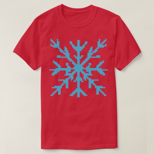 ブルースノーフレークピクセルアート Tシャツ (デザイン正面)