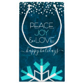 ブルースノーフレークピースジョイラブタイポグラフィ モダン スモールペーパーバッグ (裏面)