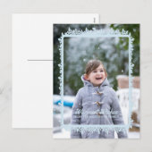 ブルースノーフレークフレームホリデーフォト シーズンポストカード (正面/裏面)