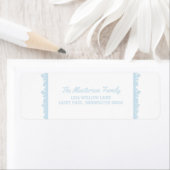 ブルースノーフレークフレームホリデー ラベル (インサイチュ)