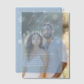 ブルースノーフレークベビーベビーシャワー外は寒い ベラム紙招待状 (オフセット (カップル))