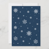 ブルースノーフレークベビーベビーシャワー外は寒い 招待状 (裏面)