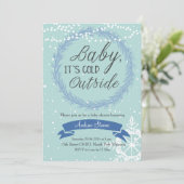 ブルースノーフレークベビー寒い外招待状 招待状 (スタンド正面)