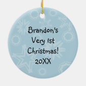 ブルースノーフレークベビー1stクリスマスオーナメント セラミックオーナメント (裏面)