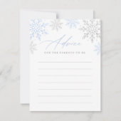 ブルースノーフレークボーイベビーシャワーアドバイス ノートカード (正面)