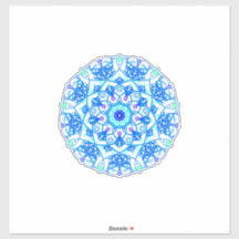 ブルースノーフレークマンダラボホビニールステッカー