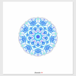 ブルースノーフレークマンダラボホビニールステッカー シール